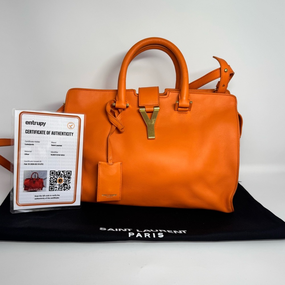 Authentic Saint Laurent Cabas Chyc Leather Satchel